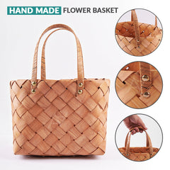 Handmade Flower Basket Gift Basket 2 Pcs Set With Handle