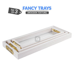 Set of 3 - Fancy Plastic Serving Trays