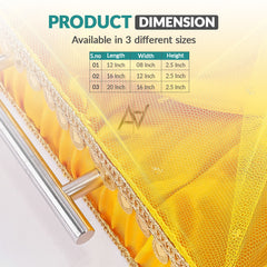 Set of 3 – Yellow Satin Wedding Trays for Gifting & Decoration