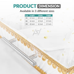 Set of 3 – White Satin Wedding Trays for Gifting & Decoration