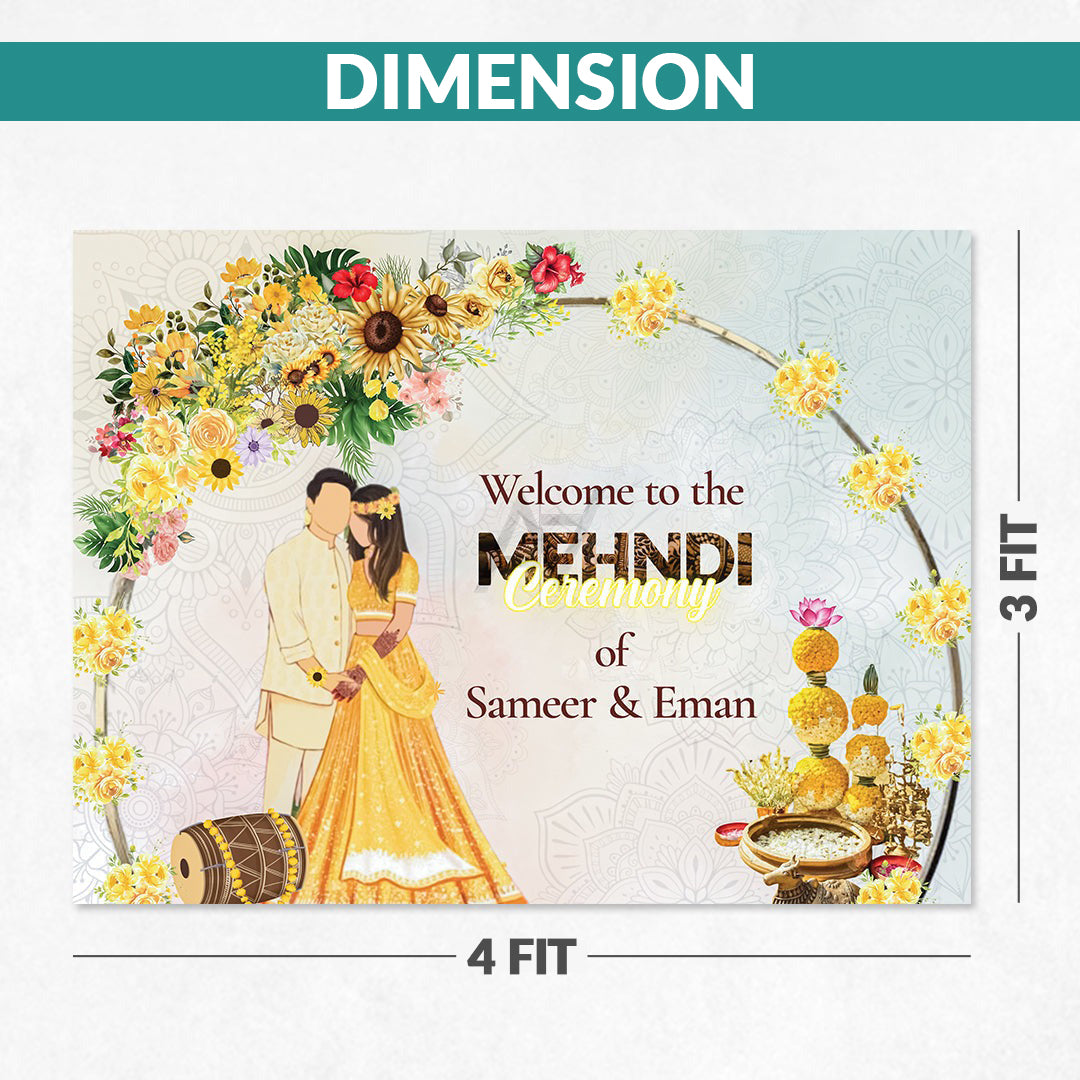 Customize Festival | Mehndi Welcome Board
