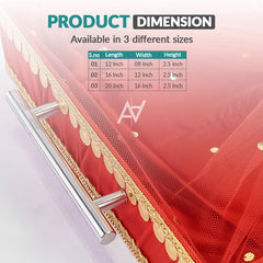 Set of 3 – Red Satin Wedding Trays for Gifting & Decoration