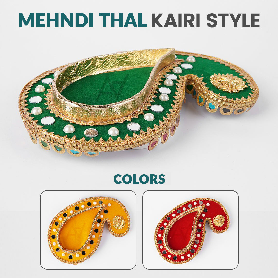 Decorate Mehndi kairi Shape Tray