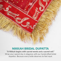 Bridal Nikkah Dupatta: 'Qabool Hai' Embroidered Lace Veil