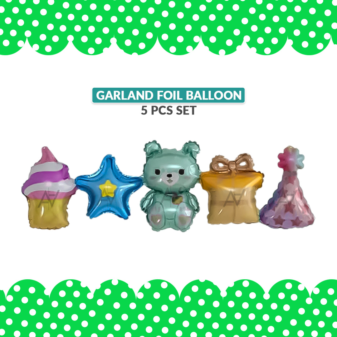 Garland Foil Balloon 5 Pcs Set
