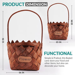 Handmade Flower Basket Gift Basket 2 Pcs Set With Handle