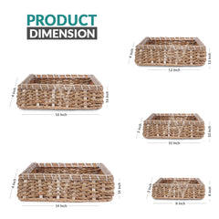 5 Pcs Set -  Square Jute Basket
