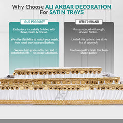 Set of 3 – White Satin Wedding Trays for Gifting & Decoration