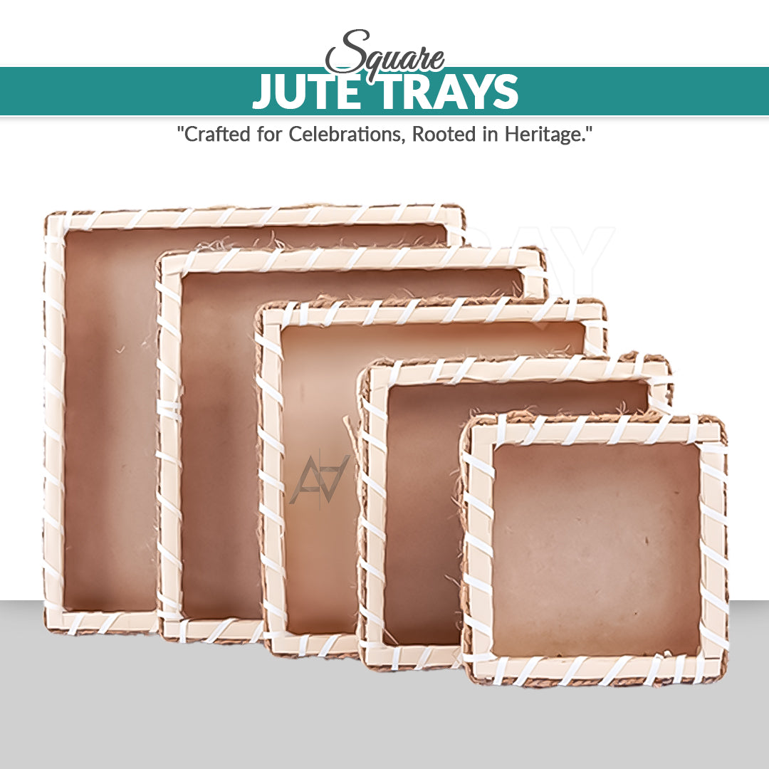 Beidge Square Jute Storage Basket for Home or Gifting