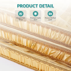 Set of 3 – Golden Satin Wedding Trays for Gifting & Decoration