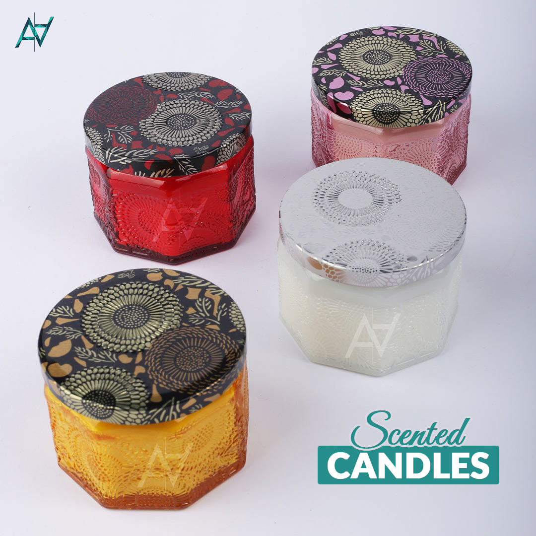 Scented Jar Candles | Pack of 4 | For Room Decor