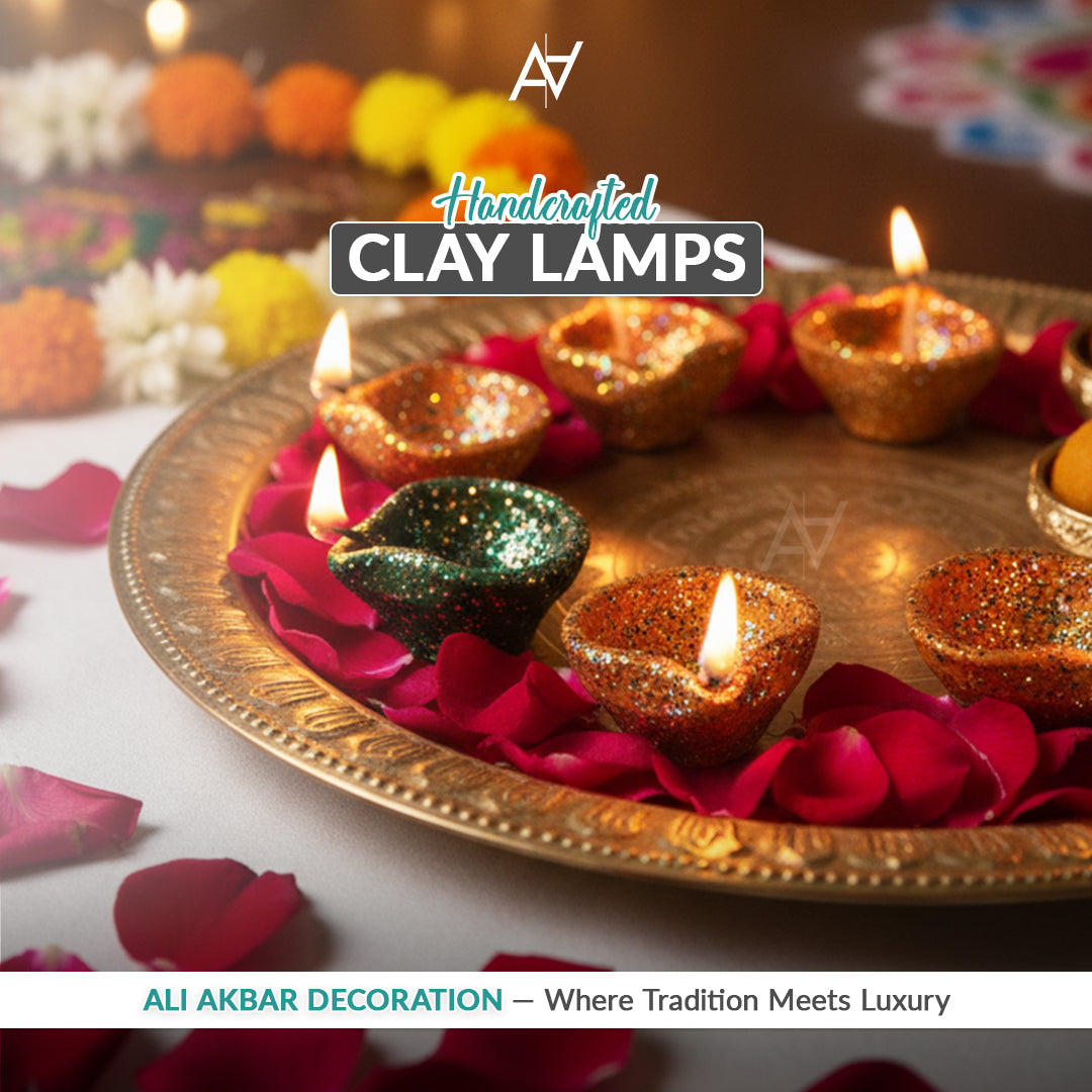 Pack of 6 Clay Lamps – Traditional Diyas for Diwali & Festive Decoration