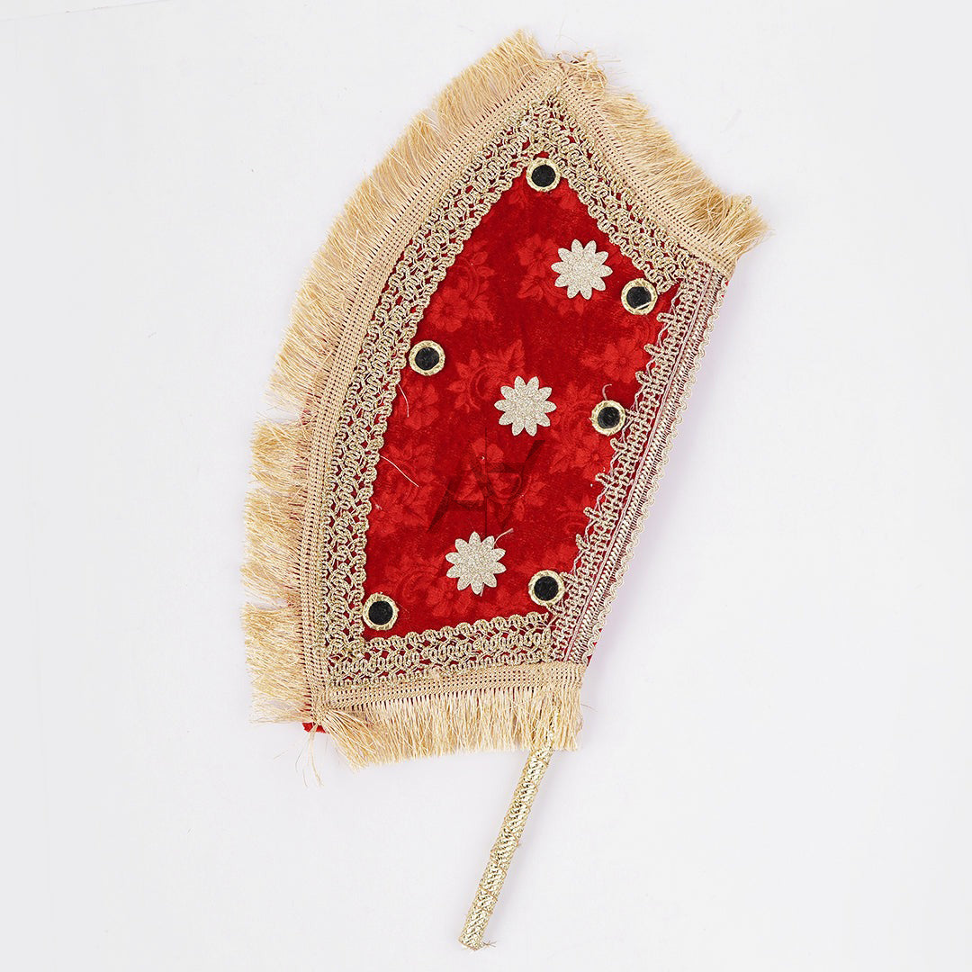 Hand Made Velvet Fan 1 pcs For Mendhi, Maiyu, party Decoration