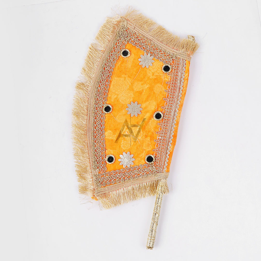 Hand Made Velvet Fan 1 pcs For Mendhi, Maiyu, party Decoration