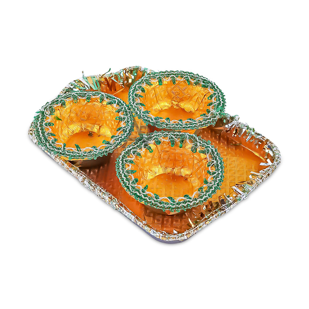 Rectangle Mehndi Decorated Plates