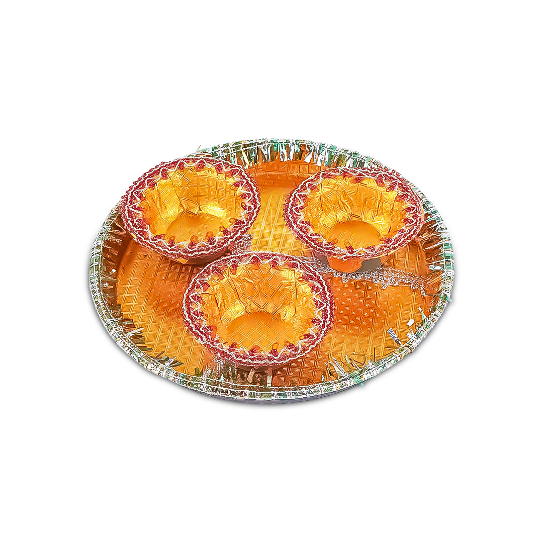 Round Mehndi Decorated Plates
