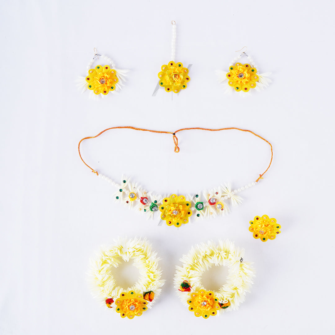 Artificial Flower Jewellery Set for wedding with Gajray
