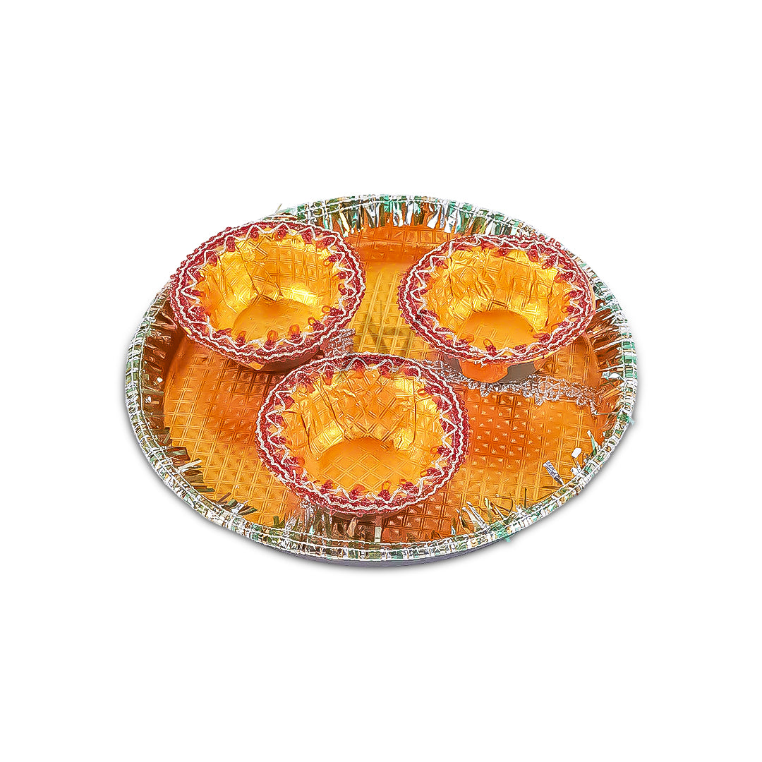 Round Mehndi Decorated Plates
