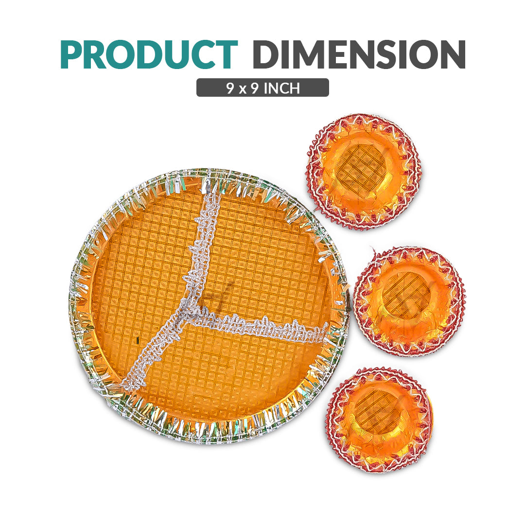 Round Mehndi Decorated Plates