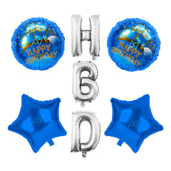 Pack of 10 - HBD Foil Balloons Set - 5 pcs Set - Ali Akbar decoration