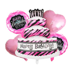 Pack of 10 - Happy birthday Foil Balloons - 5 pcs set - Ali Akbar decoration