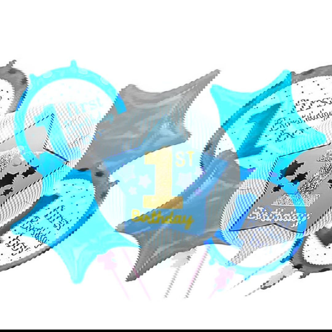 1st Birthday Foil Balloons 5 Pcs set