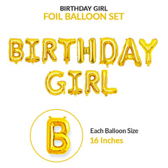 Birthday Girl Foil Balloons Set