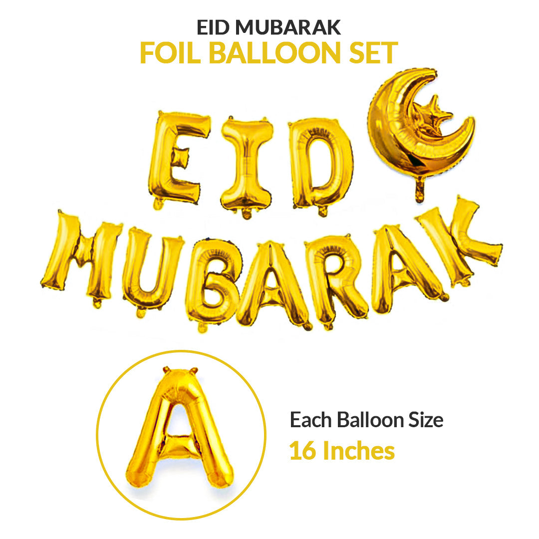 Eid Mubarak Foil Balloons Set