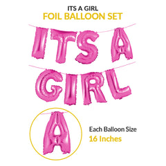 Its A Girl Foil Balloon Set