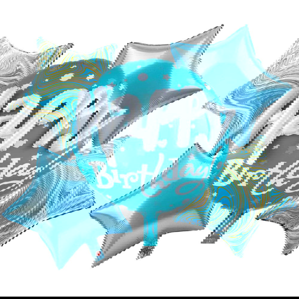 3D Happy Birthday 5 Pcs Foil Balloons Set