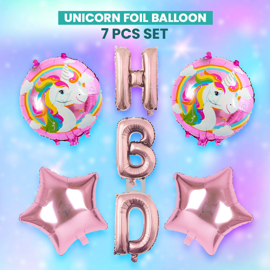 Pack of 10 - HBD Foil Balloons Set - 5 pcs Set - Ali Akbar decoration