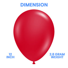 Pack of 100 - 12 Inches Red Latex Balloon