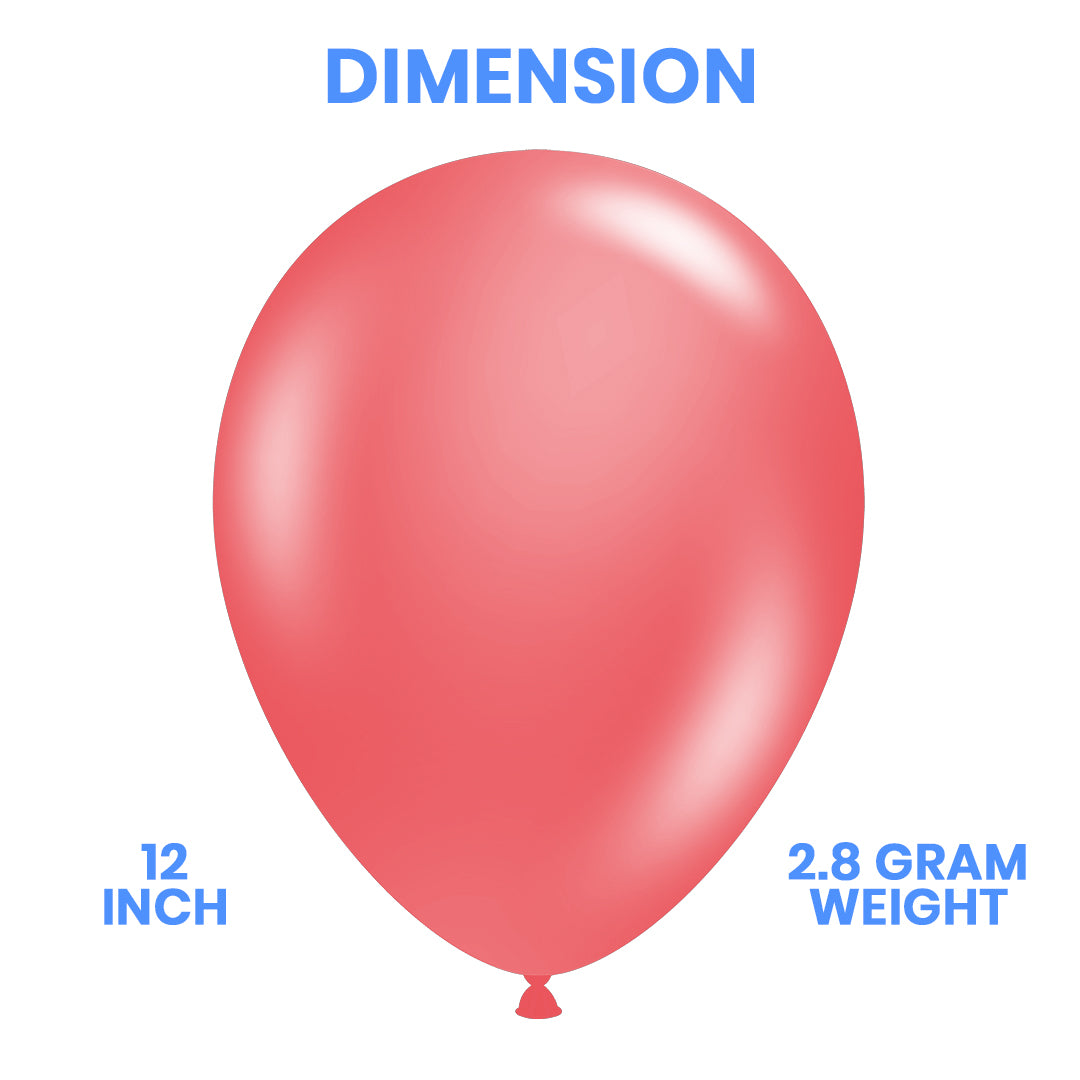 Coral Red color latex balloon