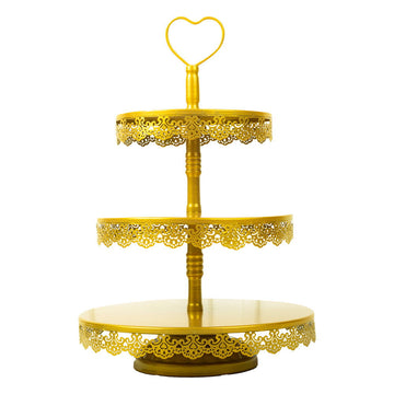 3 Tier Golden Cup Cake Stand - ardor