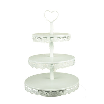 3 Tier White Cupcake Stand - ardor