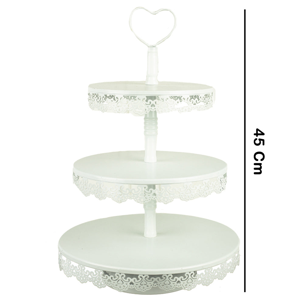 3 Tier White Cupcake Stand - ardor