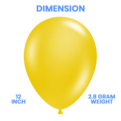 Pack of 100 - 12 Inches Yellow latex balloon
