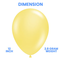 Pack of 100 - 12 Inches Baby yellow latex balloon