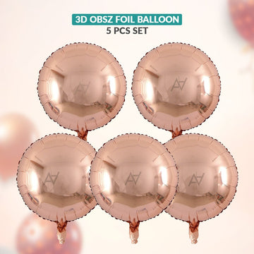 3D ObsZ Foil Balloon Set (5 Pcs) – Party Decor Balloons - aliakbardecoration
