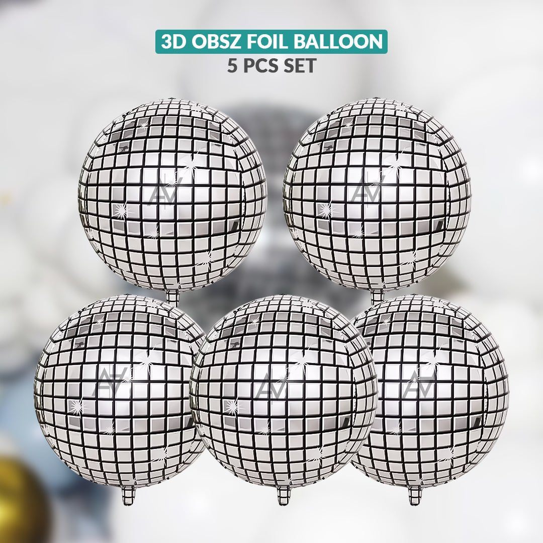 3D ObsZ Foil Balloon Set (5 Pcs) – Party Decor Balloons - aliakbardecoration