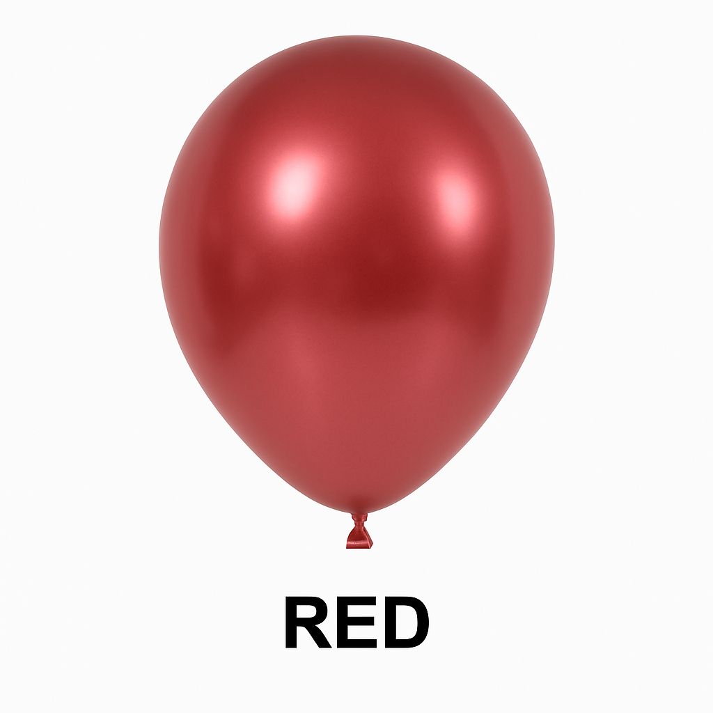 Pack of 50 - Red 10 Inch Chrome Balloon