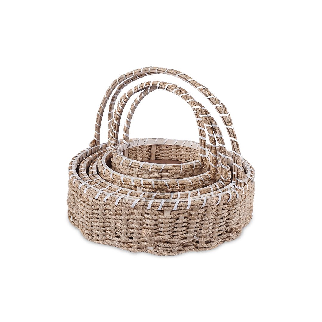 5 pcs Set - Round Jute Basket - aliakbardecoration