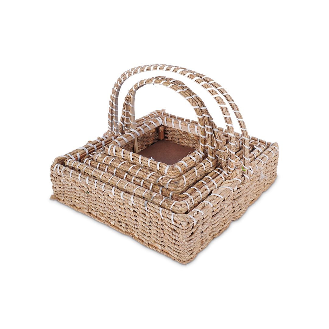 5 Pcs Set - Square Jute Basket - aliakbardecoration