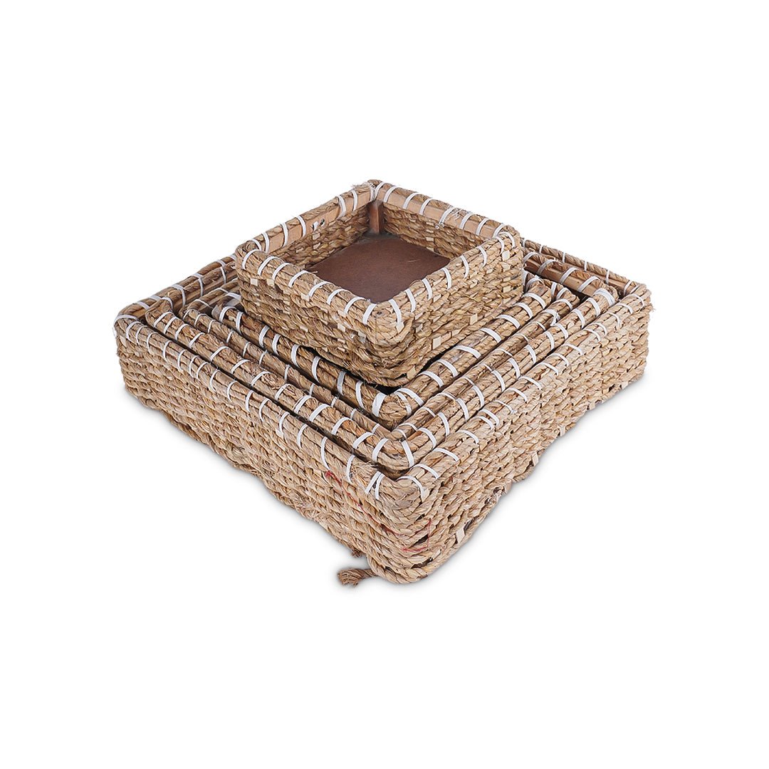 5 Pcs Set - Square Jute Basket - aliakbardecoration