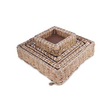 5 Pcs Set - Square Jute Basket - aliakbardecoration