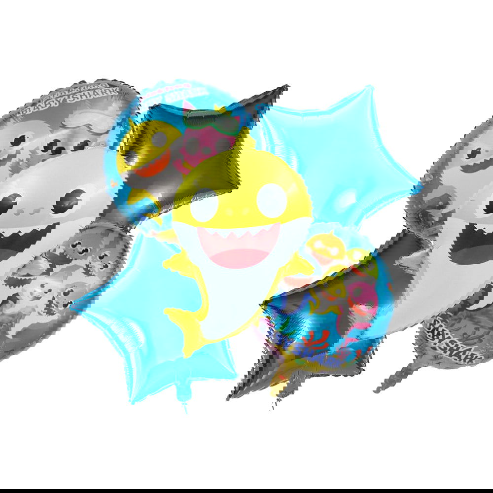 5 Pcs Baby Shark Foil Balloon Set