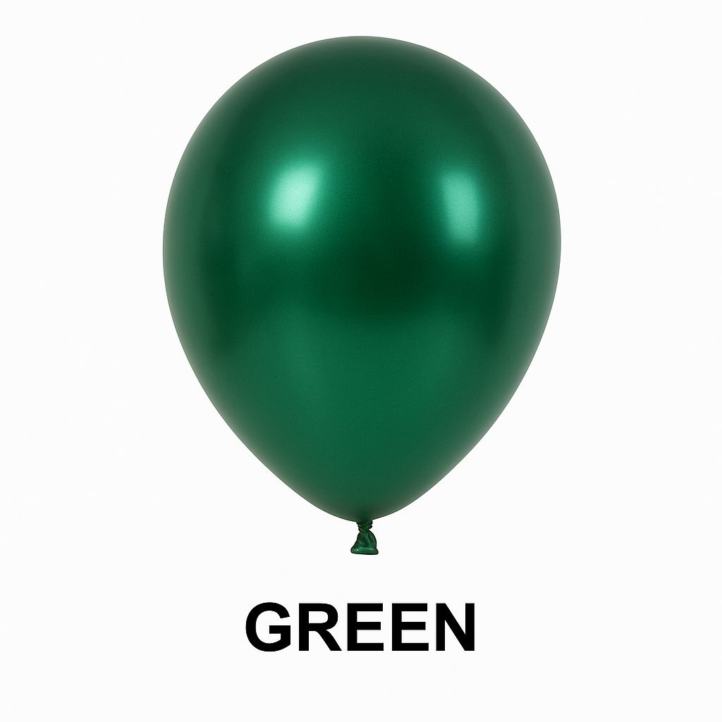 Pack of 50 - Green 10 Inch Chrome Balloon