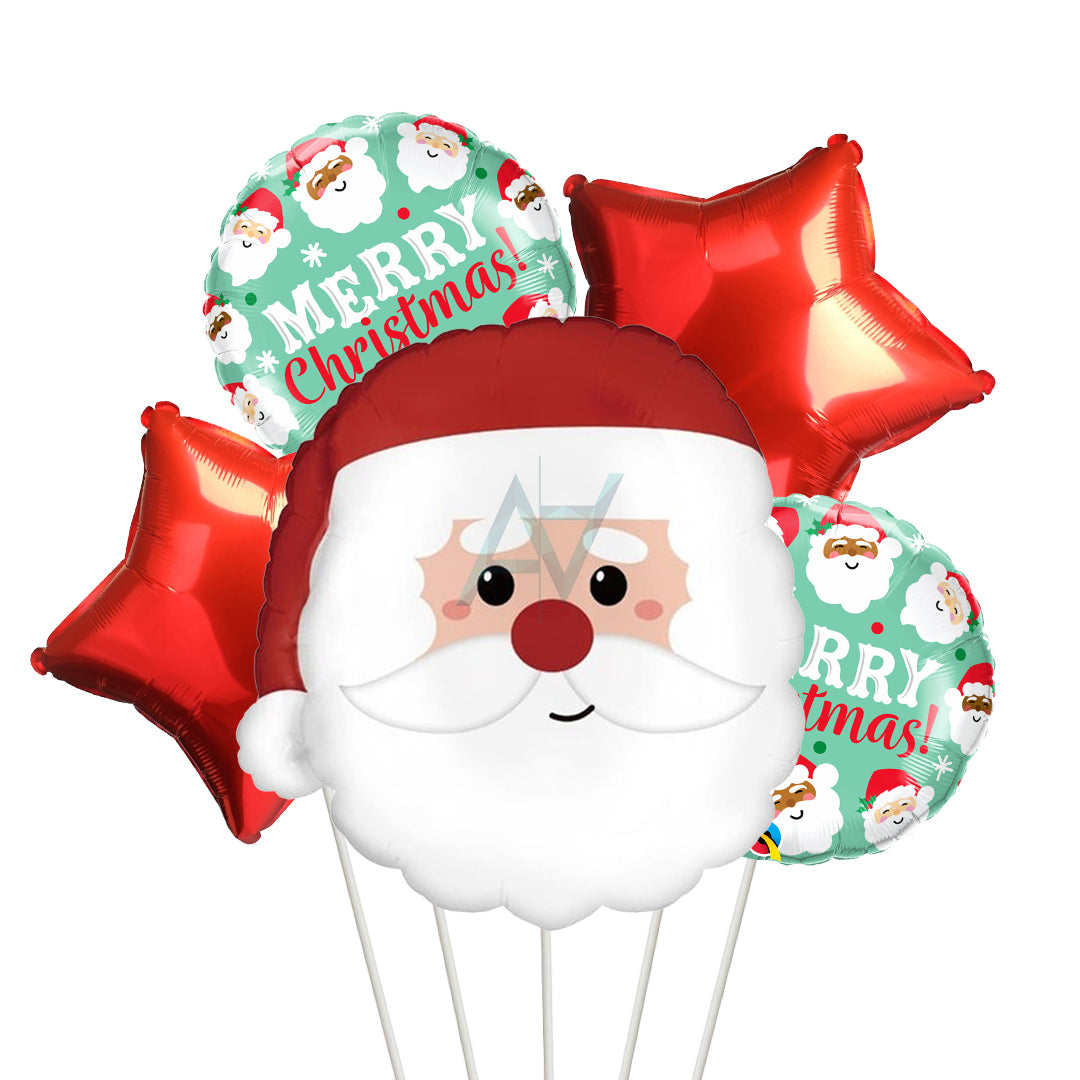 Santa Christmas 5 Pcs Foil Balloon Set