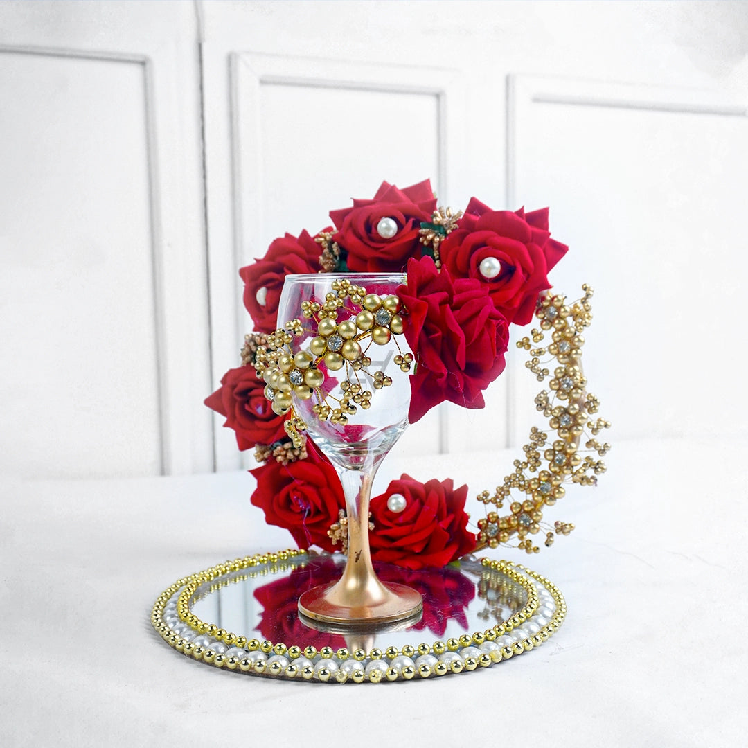 Doodh Pilai Glass Tray -  Wedding Tray