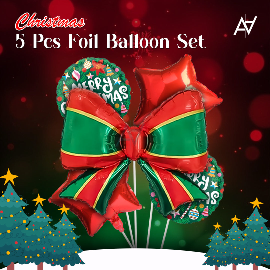 Christmas 5 Pcs Foil Balloon Set